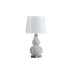19.5 In Mirror Glass Mosaic Silver Chrome Polyresin Table Lamp