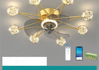 Starry Globe Ceiling Fan with LED Light, Milky White or Star Shades