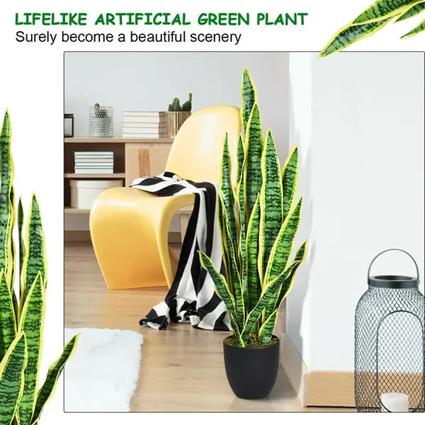 1PC 35.5 Inches Indoor And Outdoor Decoration Fake Snake Plant Artific