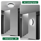 Black 12 in. LED Flush Mount Ceiling Light, Round Low-Profile Fixture