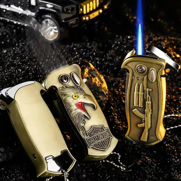 Cool Metal Design Jet Torch Lighter Refillable Butane Novelty Lighter