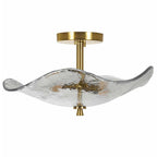 Glass Globe Semi Flush Mount Ceiling Light Fixture, 16.5 Inch