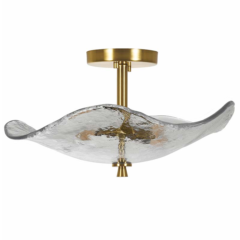 Glass Globe Semi Flush Mount Ceiling Light Fixture, 16.5 Inch