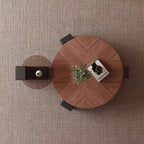 Round Solid Wood Tea Table, Walnut