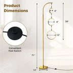Modern 3-Circle LED Floor Lamp, Dimmable, 3 Color Temperatures