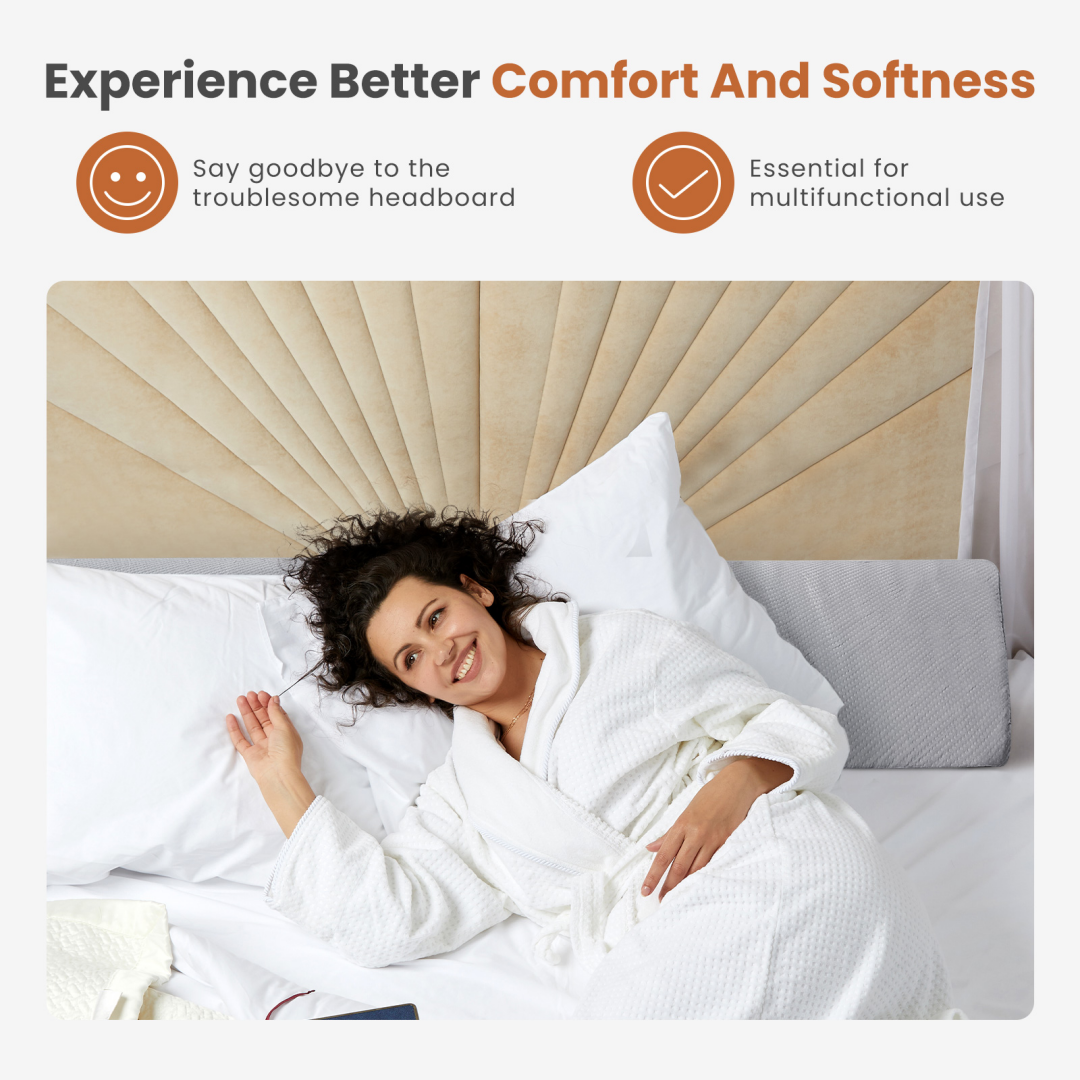 Bed Wedge Pillow With Headboard - High-density Foam Fills The Gap Betw