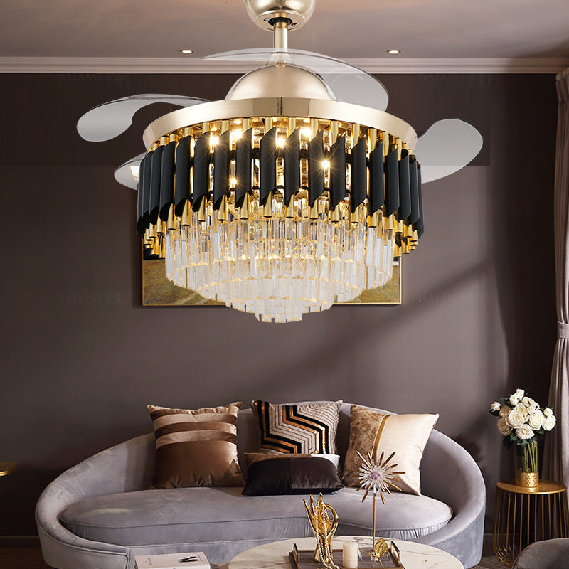 Crystal LED Ceiling Fan Light with Remote, 42 or 48 in