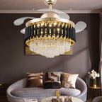 Crystal LED Ceiling Fan Light with Remote, 42 or 48 in