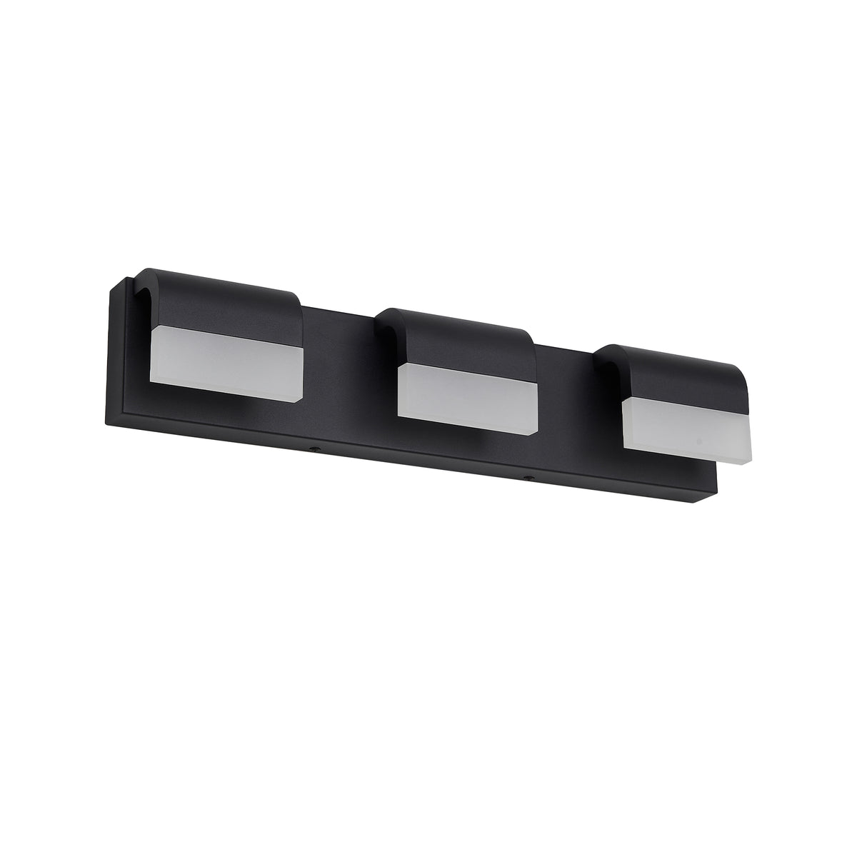 Contemporary LED Vanity Light Fixture, Acrylic Shade, Bathroom Wall Light Over Mirror — detail view