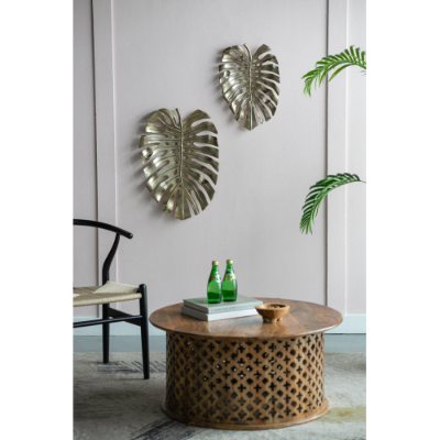 Gold Metal Monstera Leaf Wall Decor, 18.9 in. Botanical Wall Art