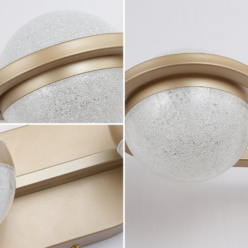 28in Golden Minimalist LED Bathroom Vanity Light With Crystal Sand Acr