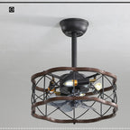 Nordic Minimalist Ceiling Fan with Light, Metal Blades, 45 in