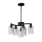 Modern Farmhouse Chandelier, 6-Light Matte Black