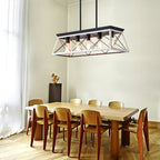 Elegant Farmhouse Dining Chandelier | 5-Lamp Set