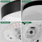 Black 12 in. LED Flush Mount Ceiling Light, Round Low-Profile Fixture