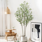 Artificial Olive Tree, Faux Potted Silk Floor Plant, Tall Indoor Tree