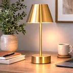 Elegance Rechargeable LED Table Lamp Plated Brass LED Touch Switch