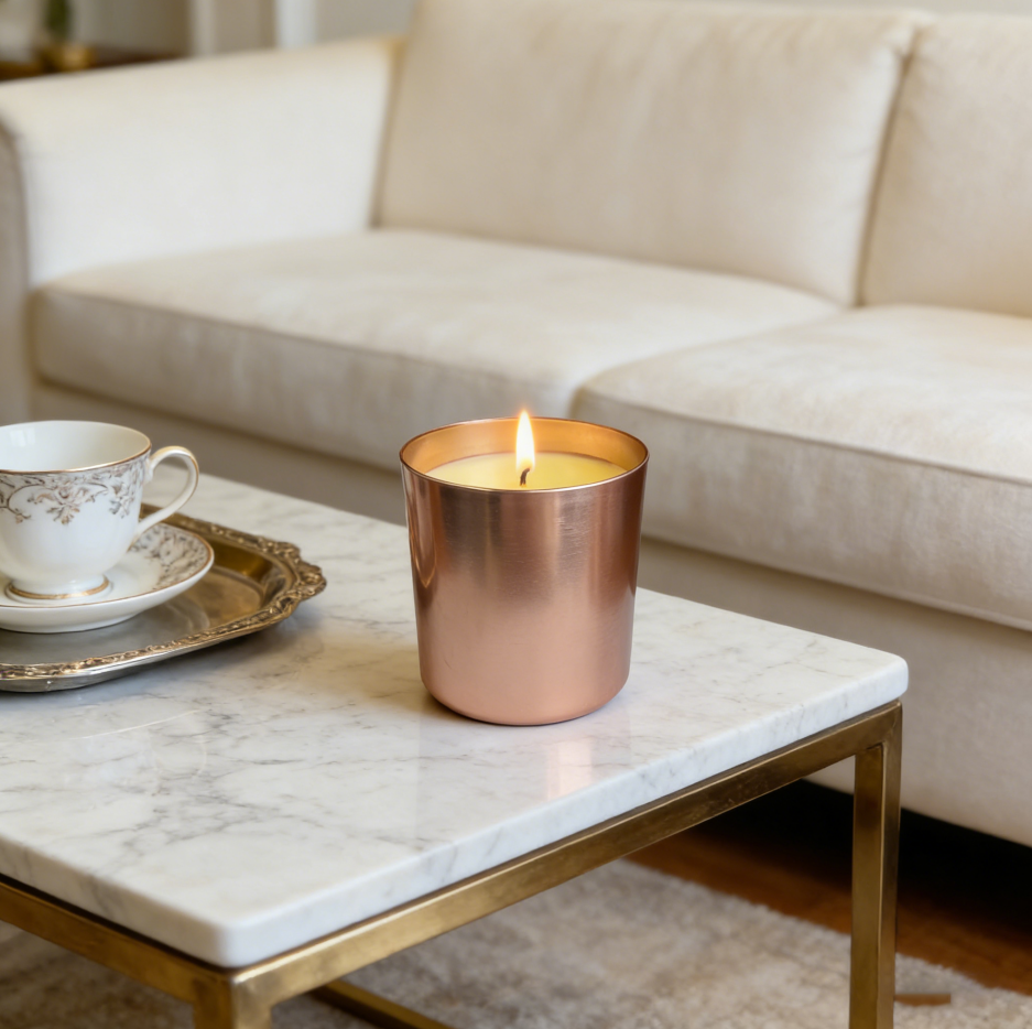 Soy Wax Scented Candle, Lemon and Ylang-Ylang with Woody Musk, 290 g, for Bath and Relaxation