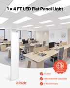 White LED Flat Panel Ceiling Light, 1x4 ft., High Color Rendering, 5700 Lumens
