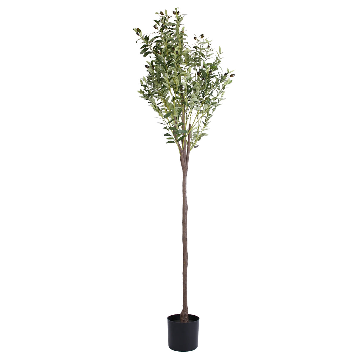 Artificial Olive Tree, 5.9 ft Faux Potted Plant with Fruit, Green, for Living Room — detail view 4