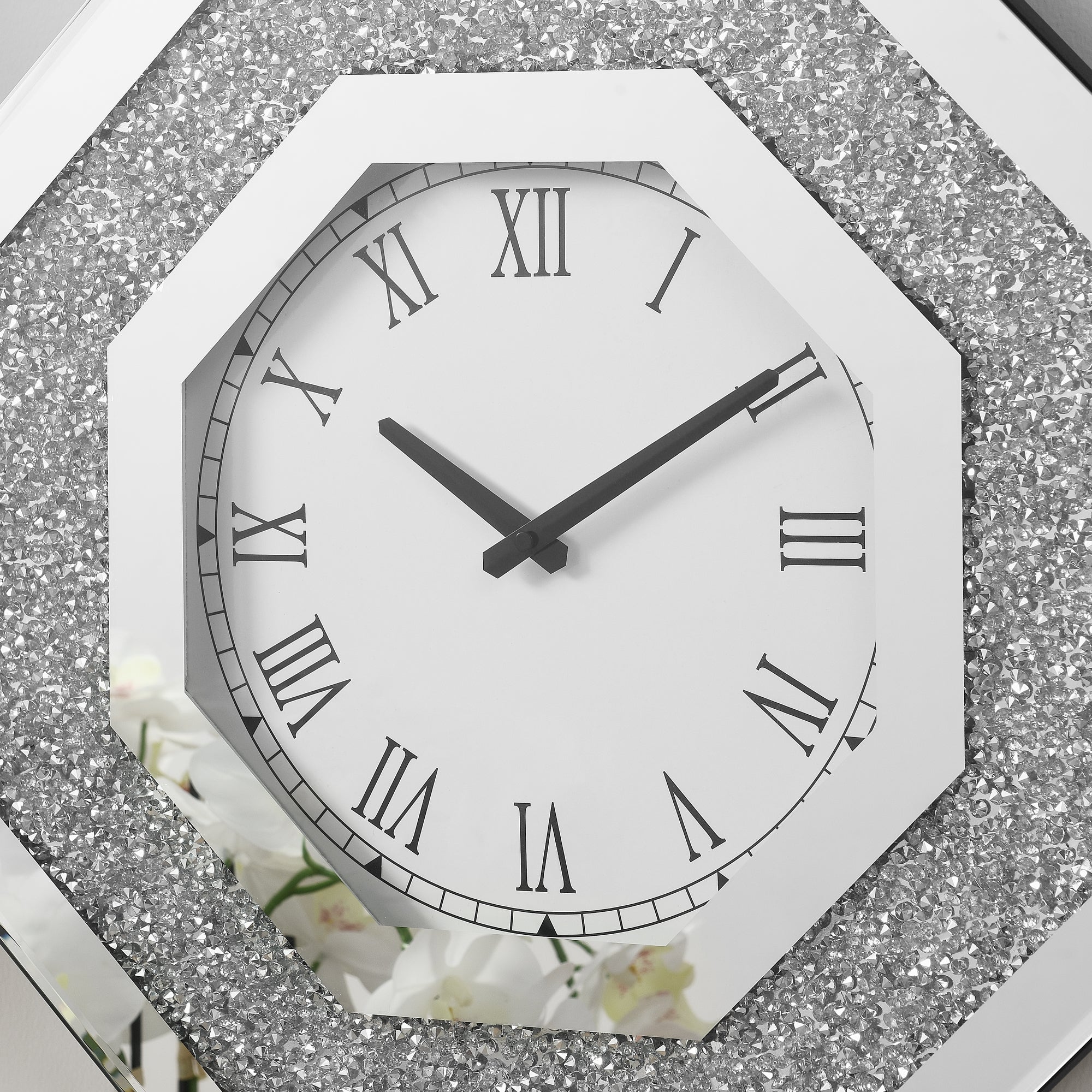 Octagonal Mirror Wall Clocks And Artificial Gemstone Wall Clocks
