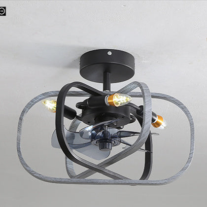 Nordic Minimalist Ceiling Fan with Light, Metal Blades, 45 in