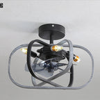 Nordic Minimalist Ceiling Fan with Light, Metal Blades, 45 in