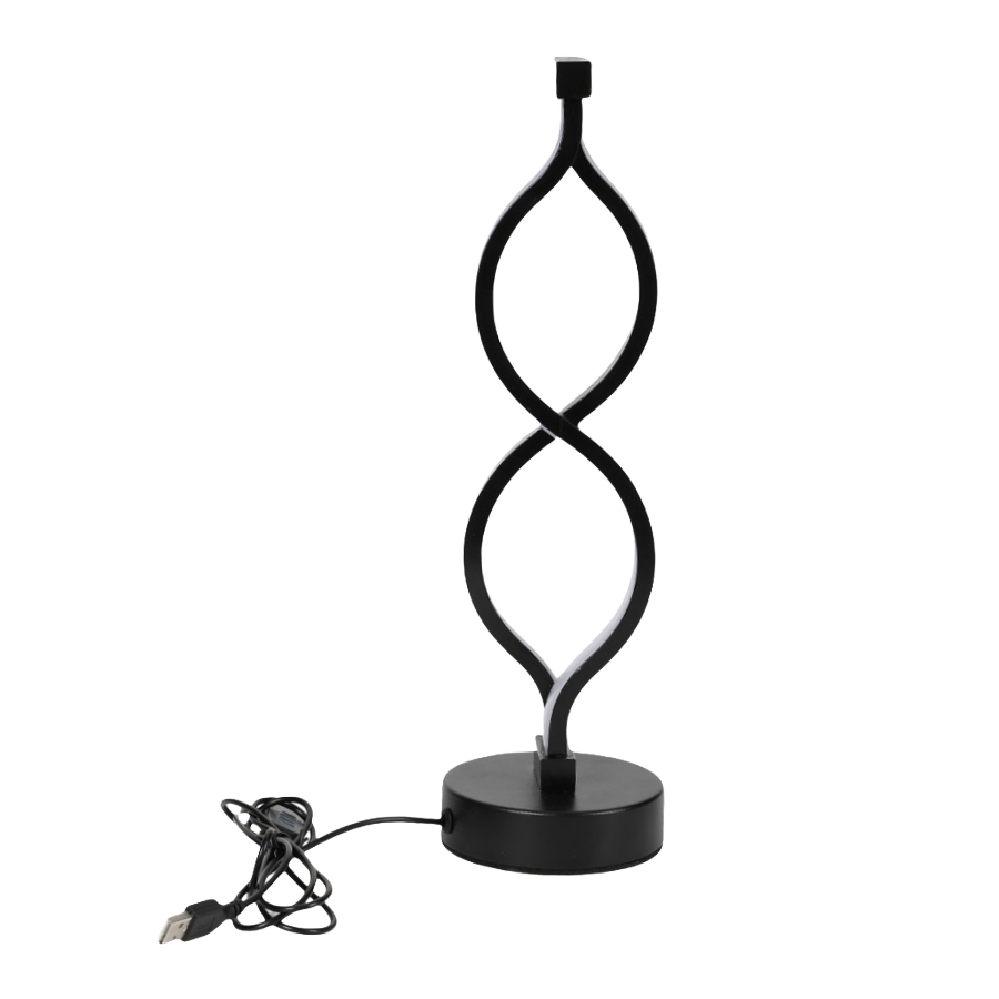 2Pcs Modern Wave-Shaped USB Desk Lamp With 3-Color Dimmable Lighting F