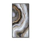 Black and Gold Abstract Glass Wall Art, Modern Small Wall Decor