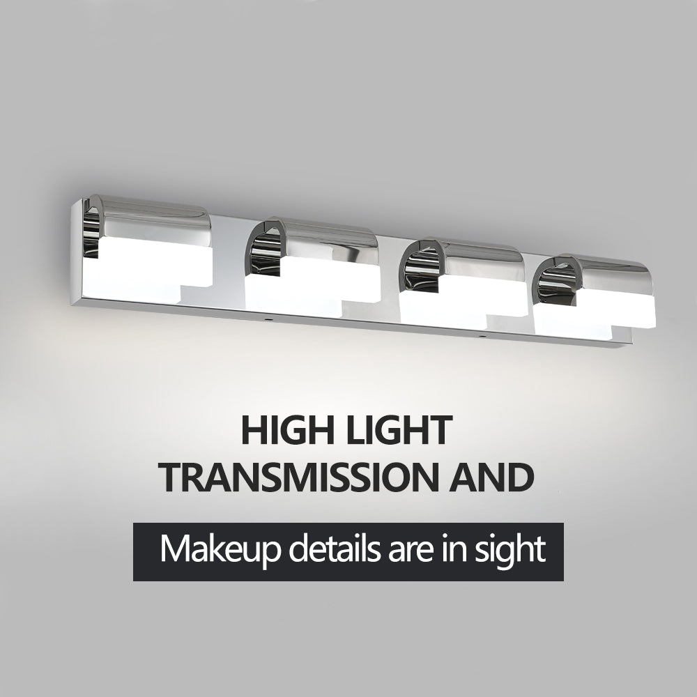 Modern 4-Light LED Bathroom Vanity Light, Metal Wall Sconce for Over Mirror — detail view 3