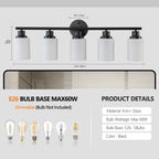 31 Modern 5-Light Vanity Bathroom Mirror Light