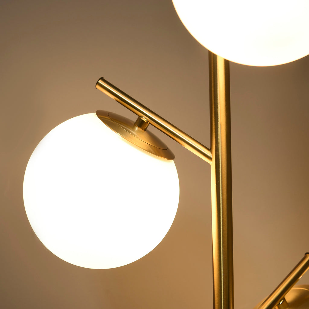 Modern 3-Light Tree Floor Lamp with Adjustable Globe Shades, Black