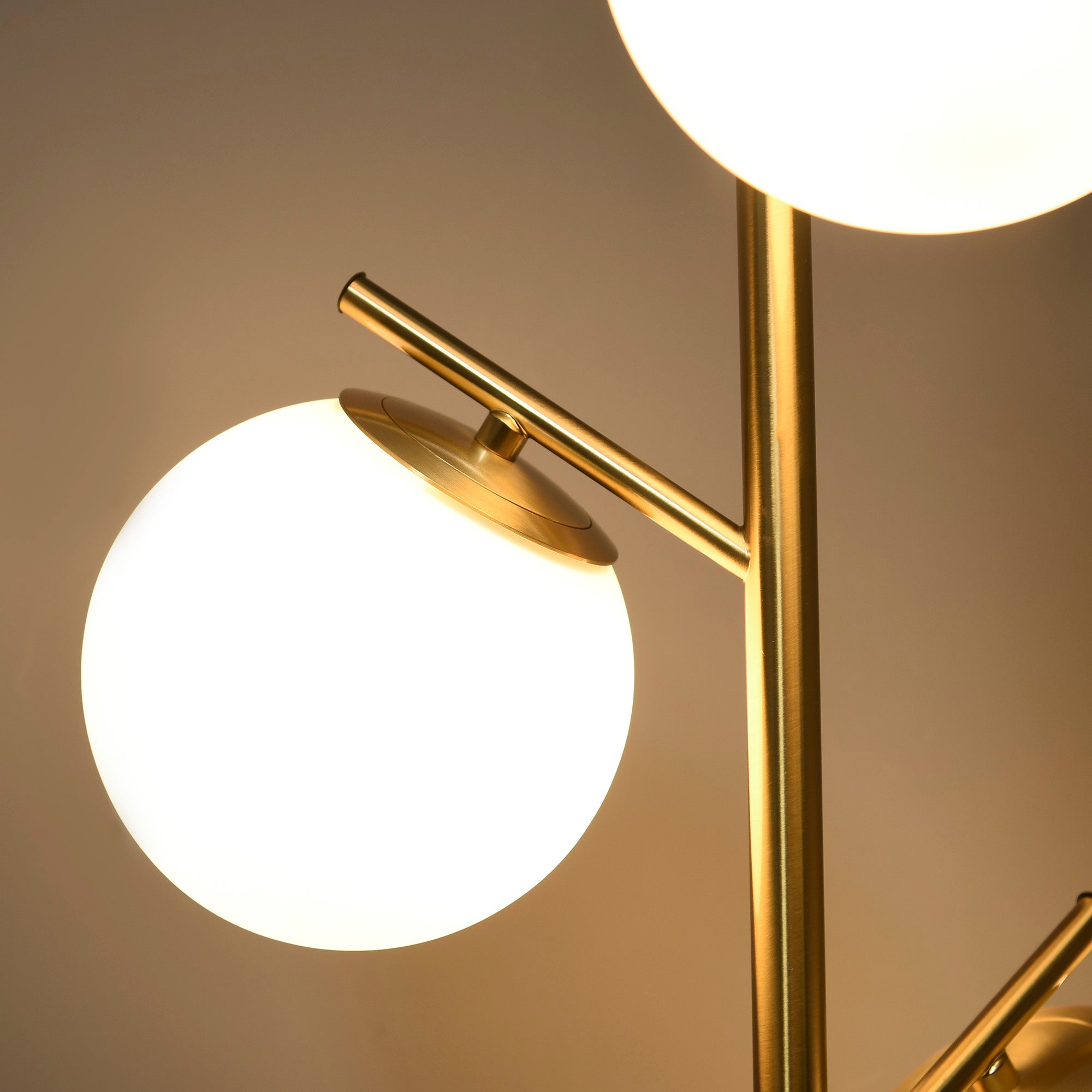 Modern 3-Light Tree Floor Lamp with Adjustable Globe Shades, Black