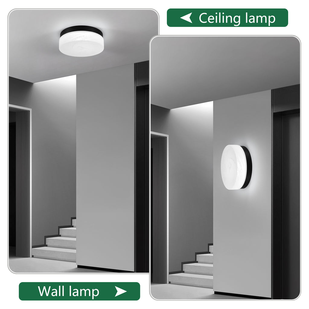 Luxury Gold LED Flush Mount Ceiling Light, 12 in. Slim Low-Profile Fixture