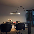 Arc Floor Lamp with LED Ring Head, Cantilever Design