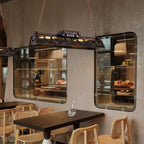 Industrial Iron Chandelier, 4-Light 31 in. or 6-Light 47 in.