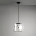 Art Glass Bedside Pendant Light, Smoke Gray, Clear or Cognac