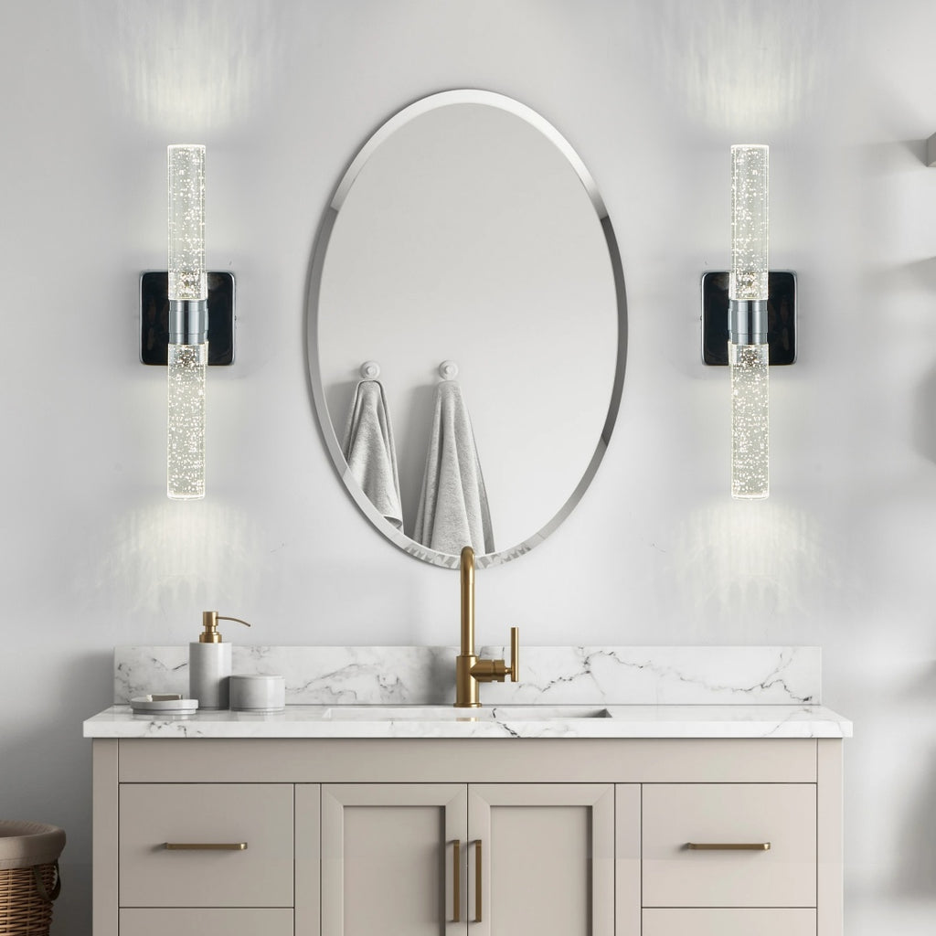 17in H Contemporary Crystal Wall Light