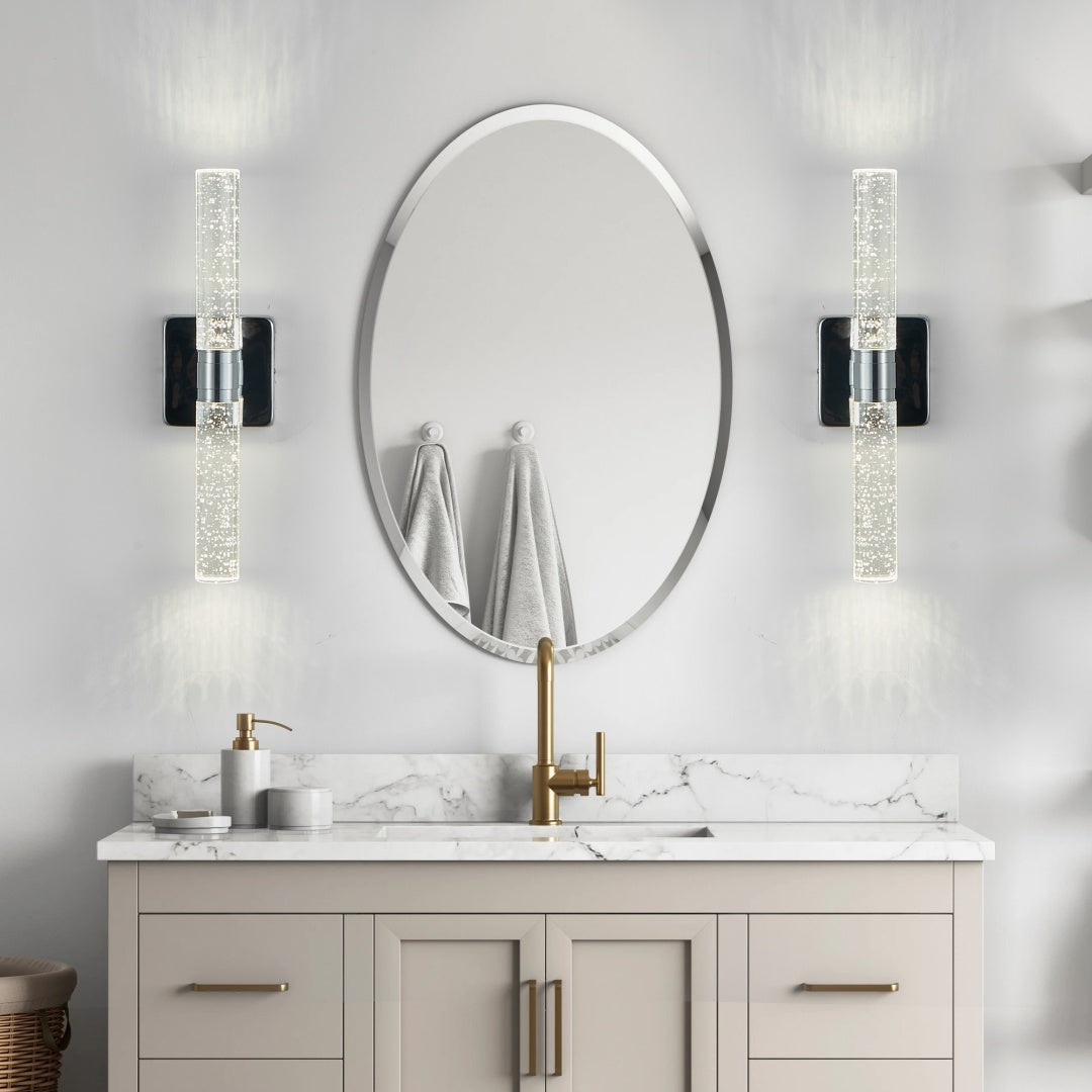 17in H Contemporary Crystal Wall Light