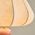 Danish Pastel Ceramic Table Lamp, Ribbed Fabric Shade