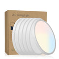 Adjustable Color Temperature LED Flush Mount Ceiling Light, 12 in., 2880 Lumens, Set of 6