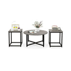 3-Piece Coffee and End Table Set, Round and Square