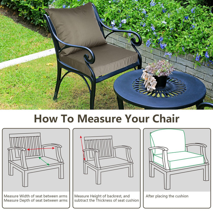 Dimension diagram for Waterproof Outdoor Seat Cushion Set, Patio Furniture Cushions with Back Pillow, for Garden Bench