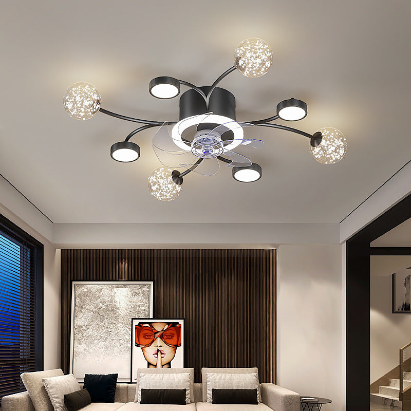 Smart LED Ceiling Fan Light with Remote, 21 or 39 in., Black or Gold