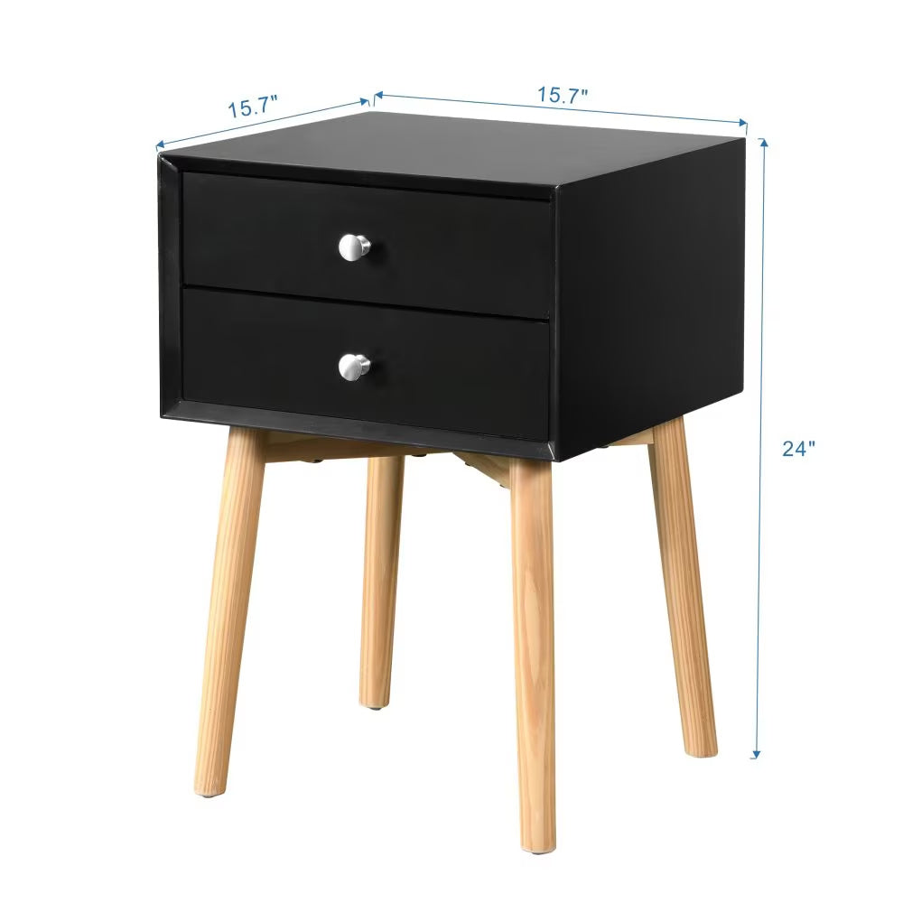 Mid-Century Side Table |  2 Drawers