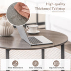 3-Piece Coffee and End Table Set, Round and Square