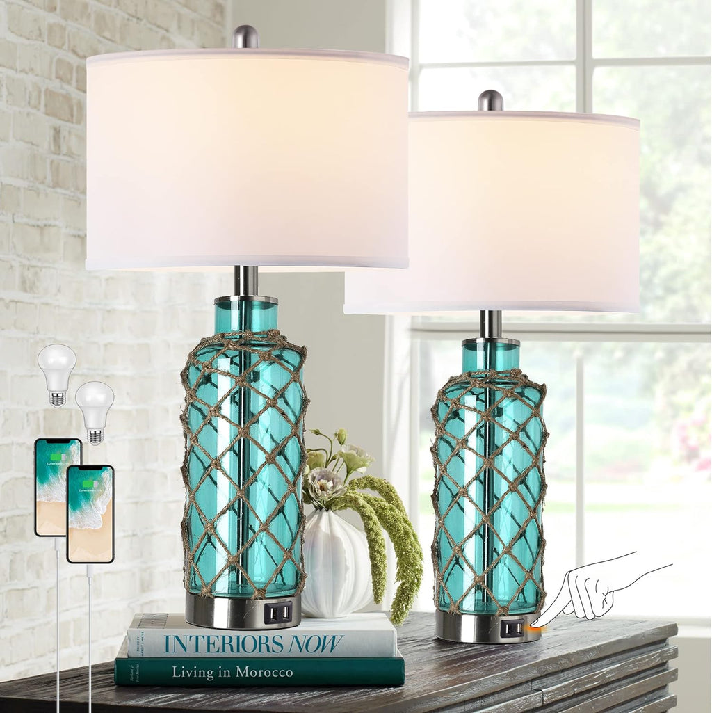 Cottage Nautical Accent Table Lamp Set Of 2