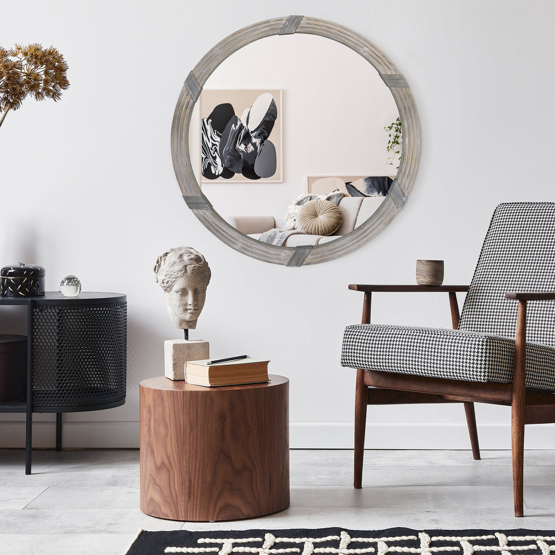 30.75" Wood Wall Mirror