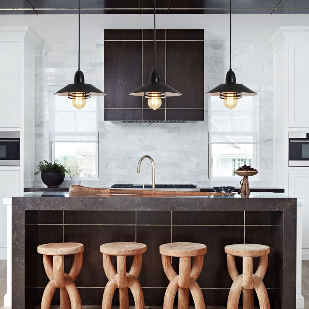 Farmhouse Vintage Pendant Light Black Fixture Pendant Lights With Spri