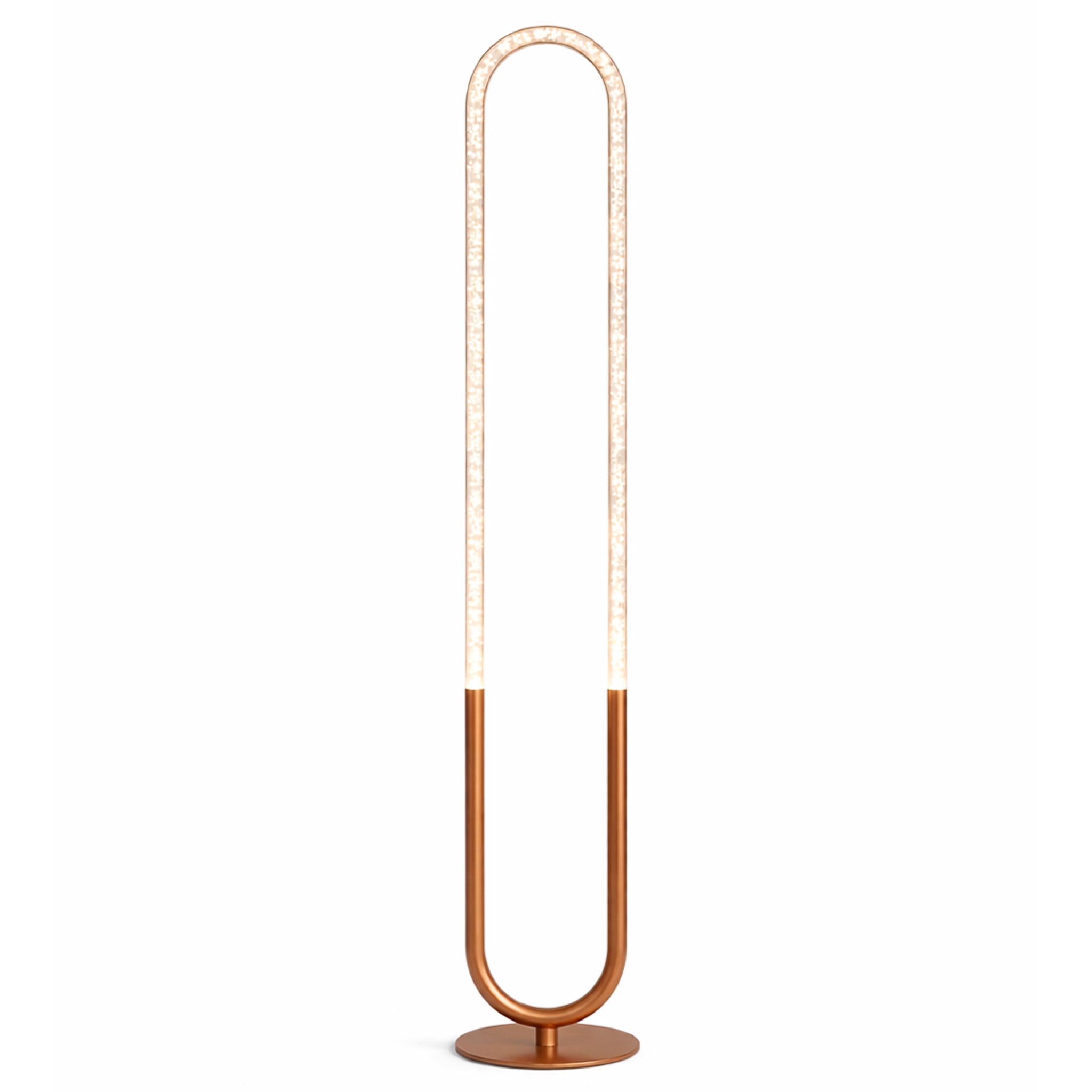 Contemporary LED Floor Lamp, Living Room Centerpiece, Bronze & Clear Finish